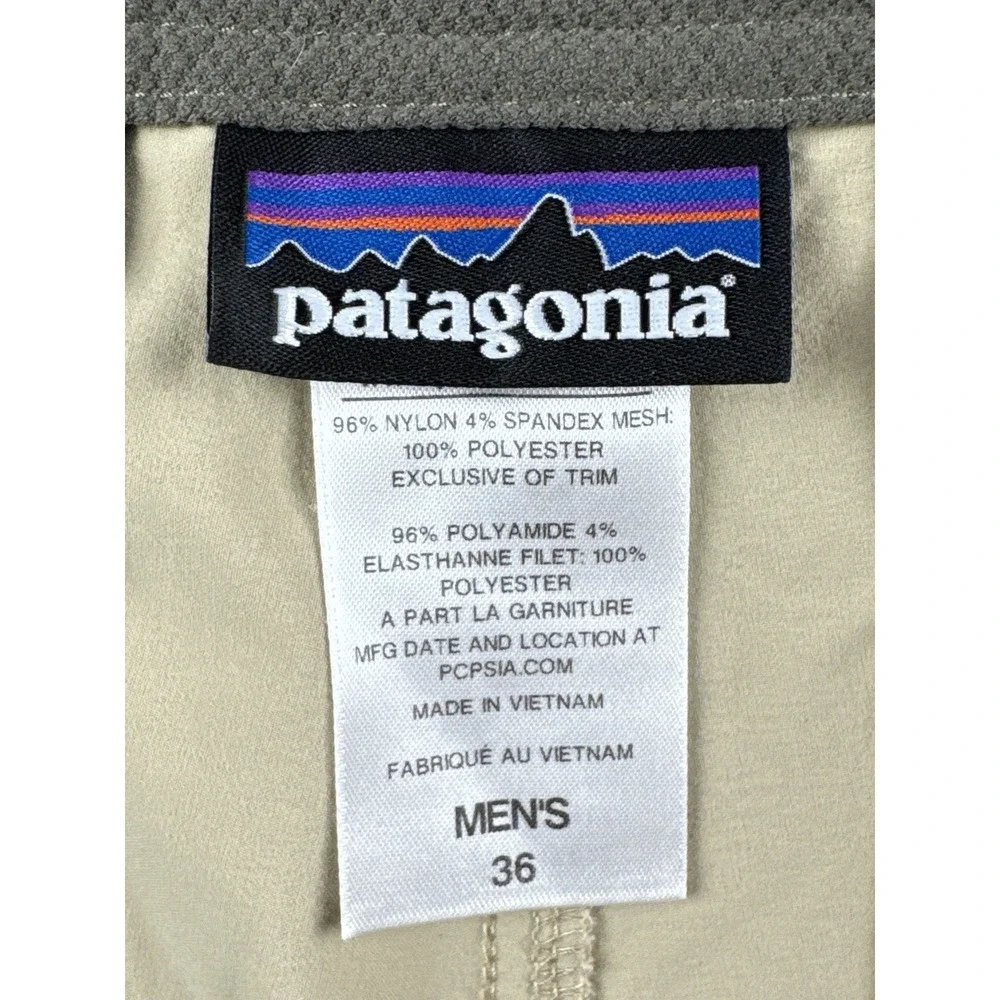 Patagonia Mens Hiking Shorts 36 Tan Beige Nylon Spandex Outdoor Performance